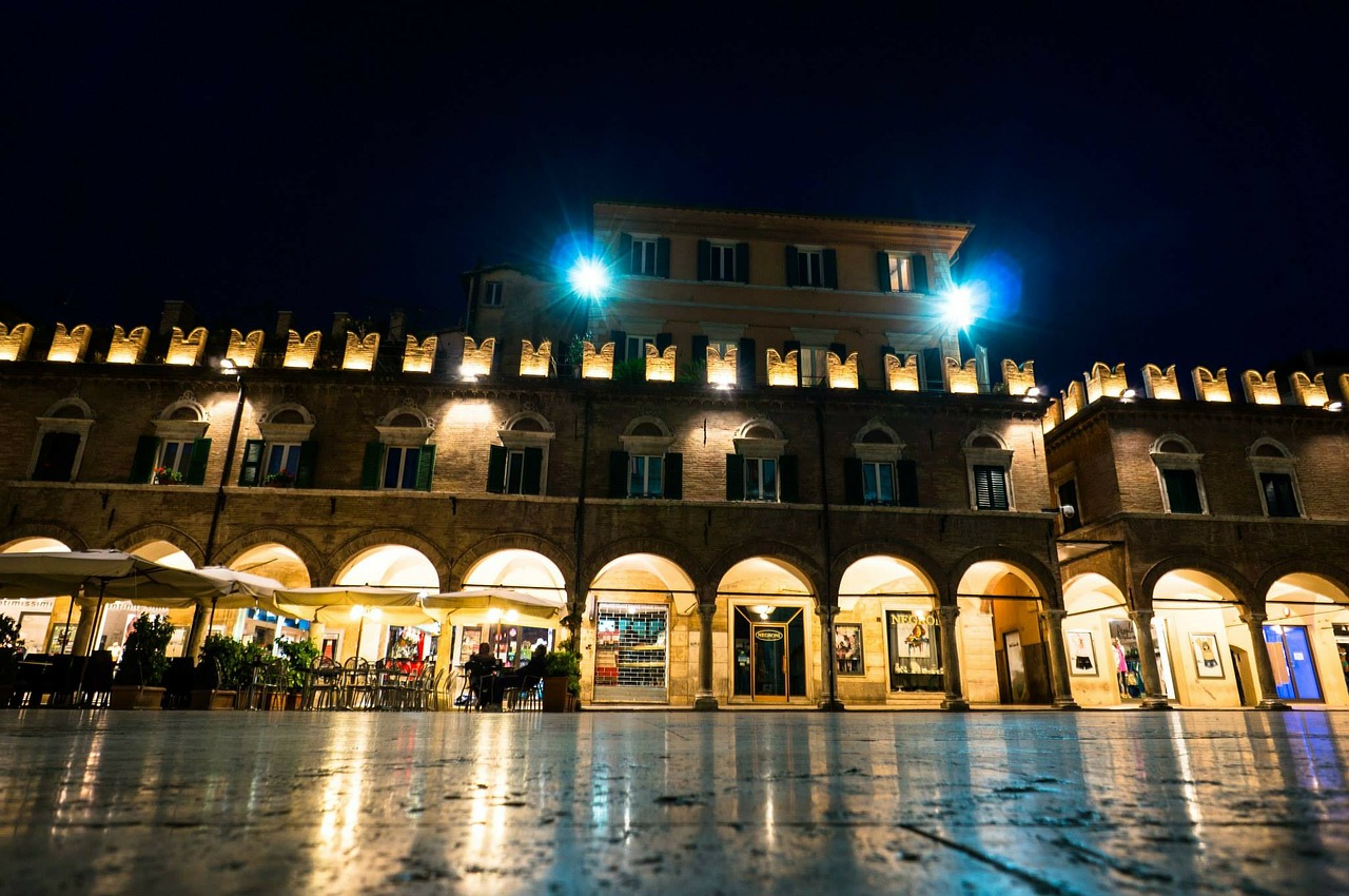 ascoli piceno marketplace night photograph free photo