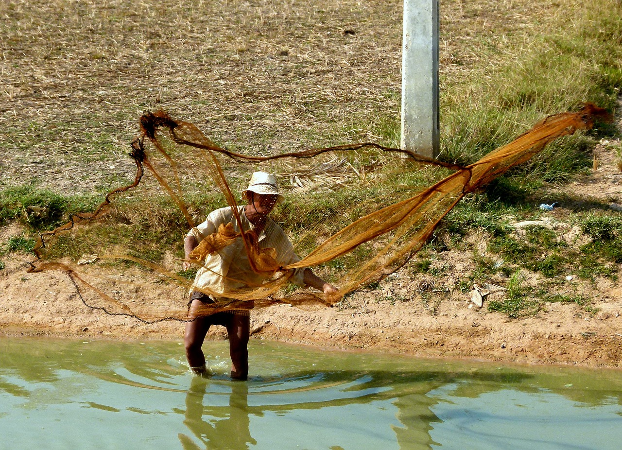 asia fischer fishing net free photo