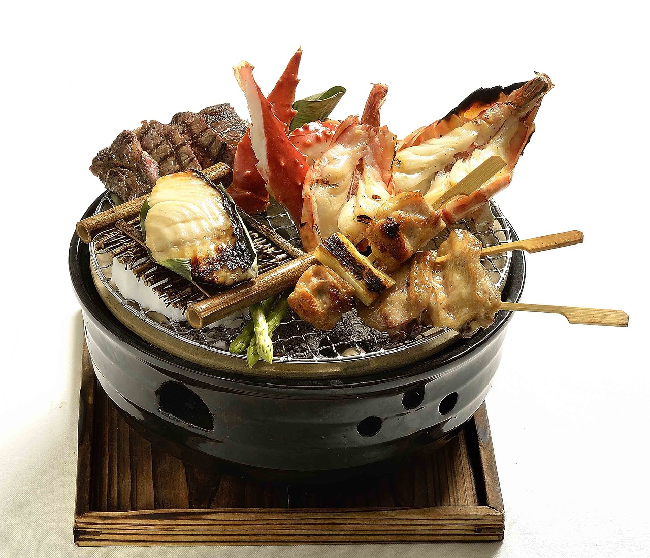 asian food barbecue seafood free photo