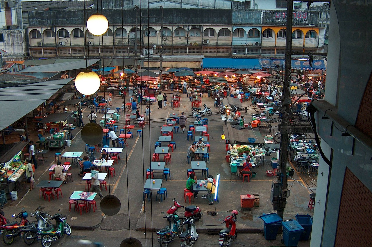 asian marketplace thailand night market free photo