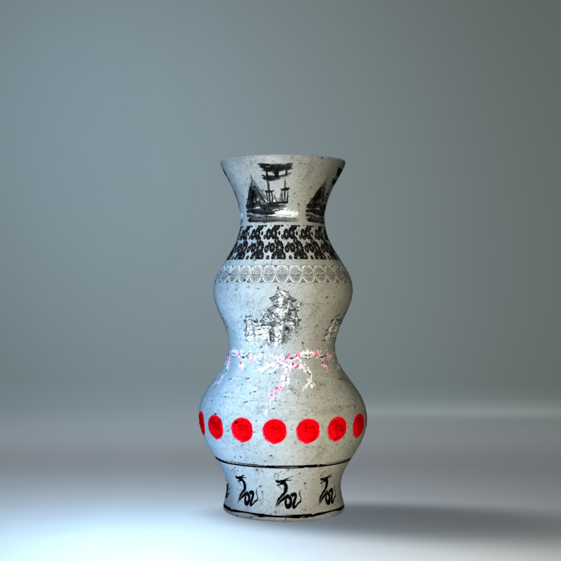 grey asian vase free photo