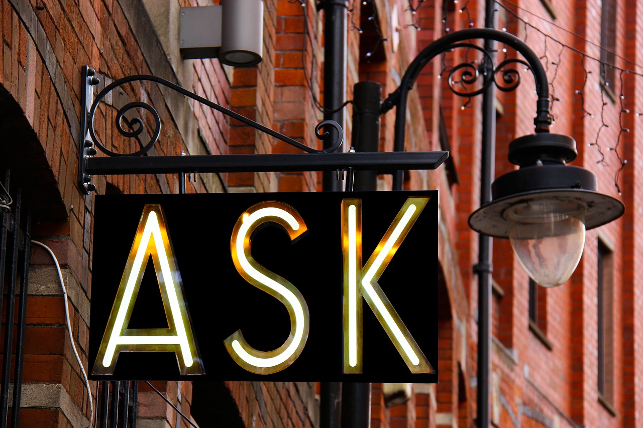 ask sign design free photo
