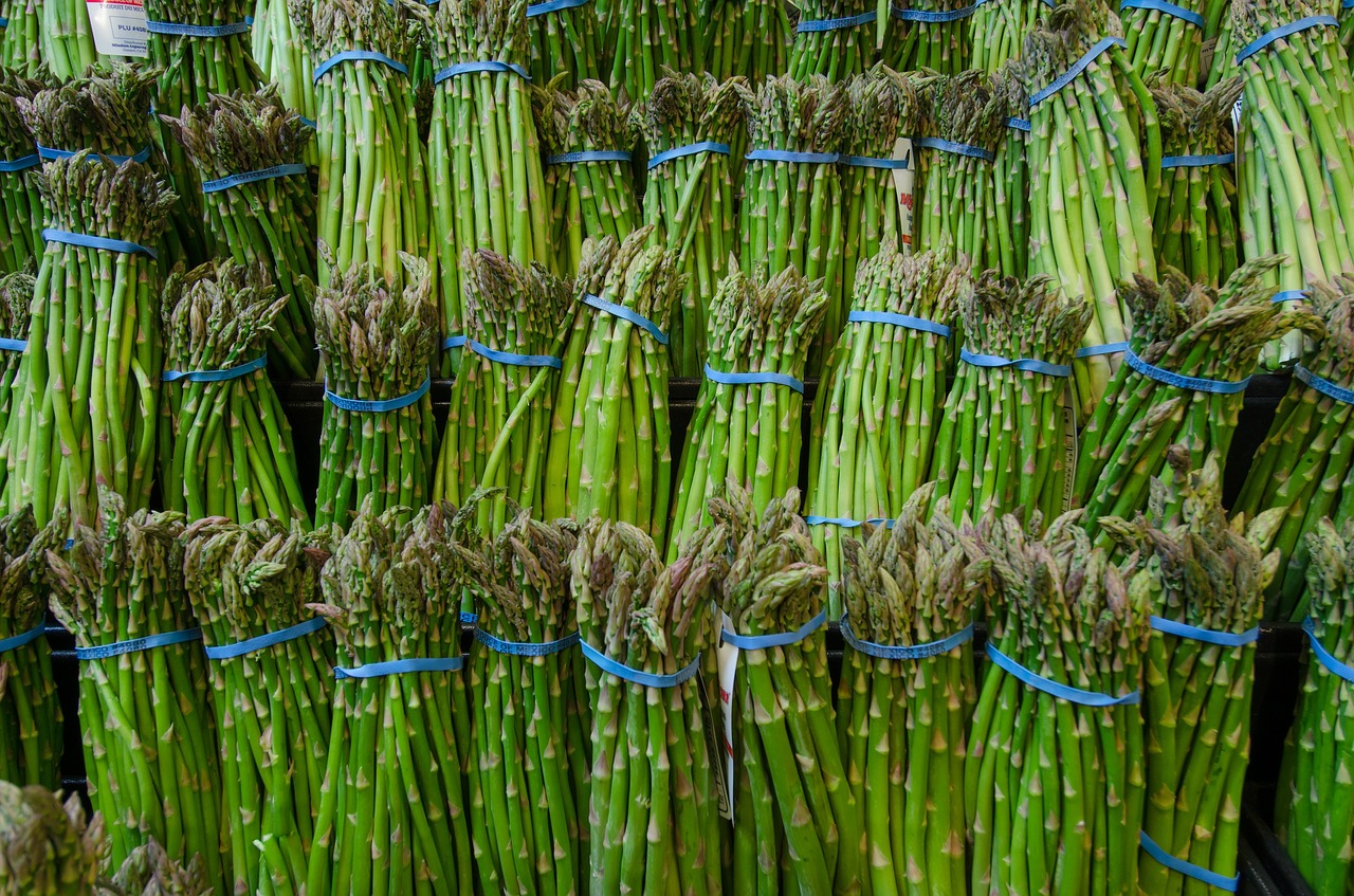 asparagus  display  grocery free photo