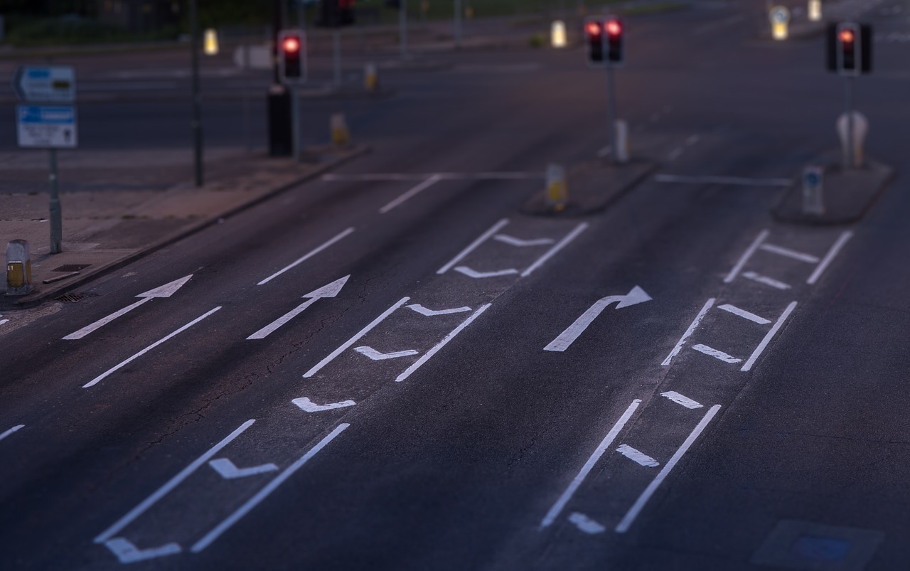 asphalt road stoplights free photo