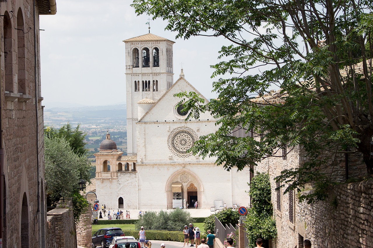 assisi  the basilica of st  francis free photo