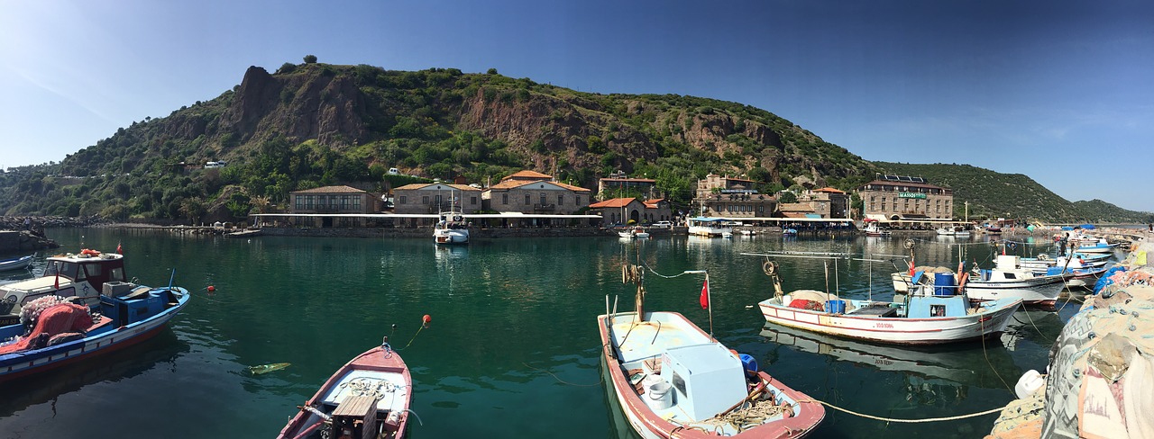 assos ancient port landscape free photo