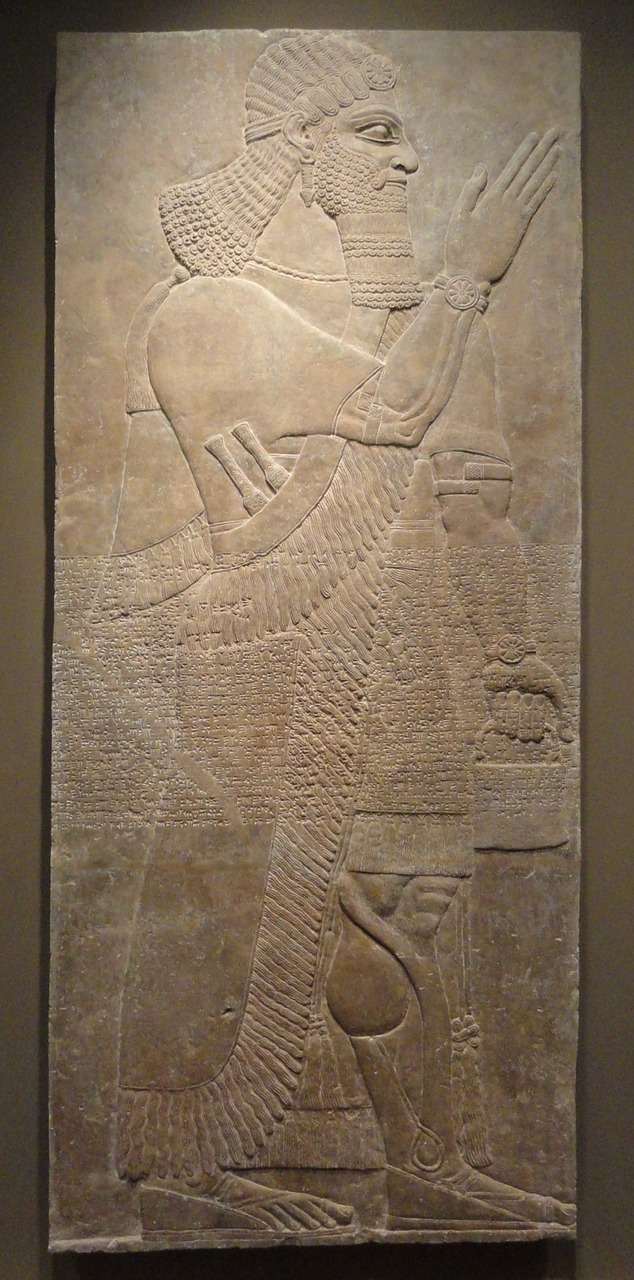 assyrian relief ashurnasirpal free photo