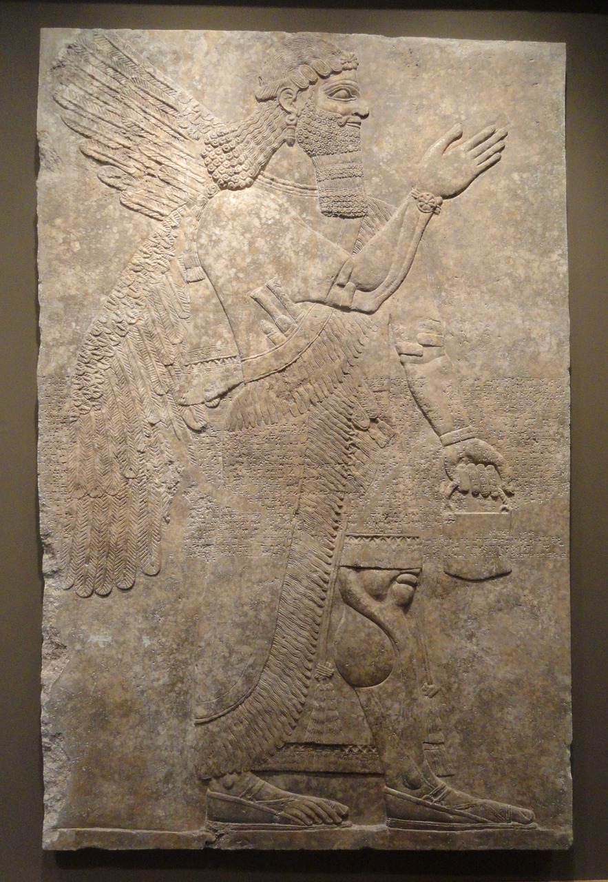 assyrian relief ashurnasirpal free photo