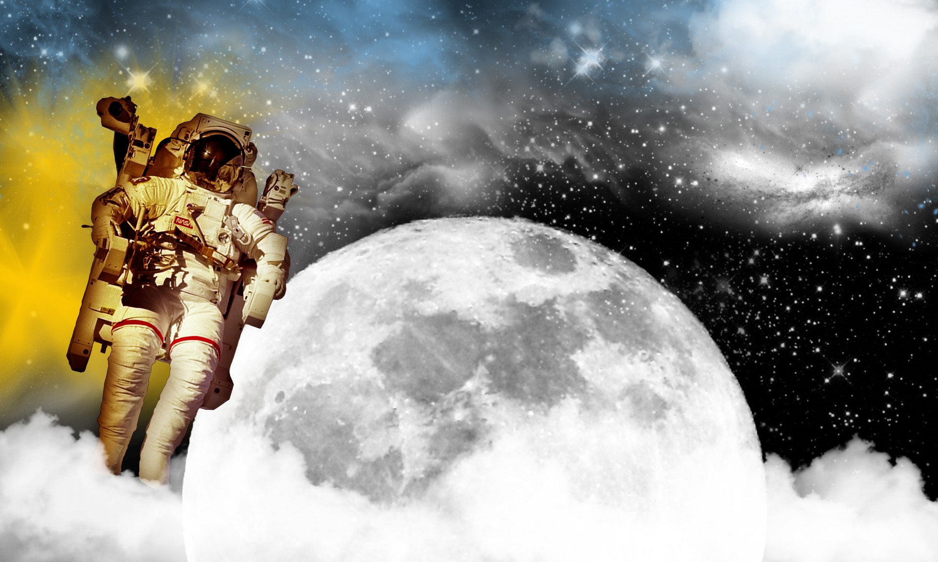 astronaut outer space space stars free photo