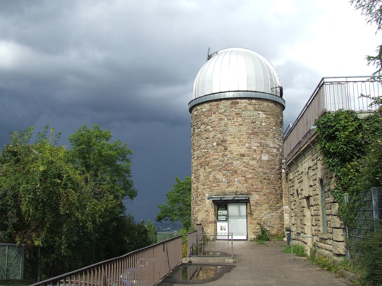 astronomical observatory thunderstorm threatening free photo