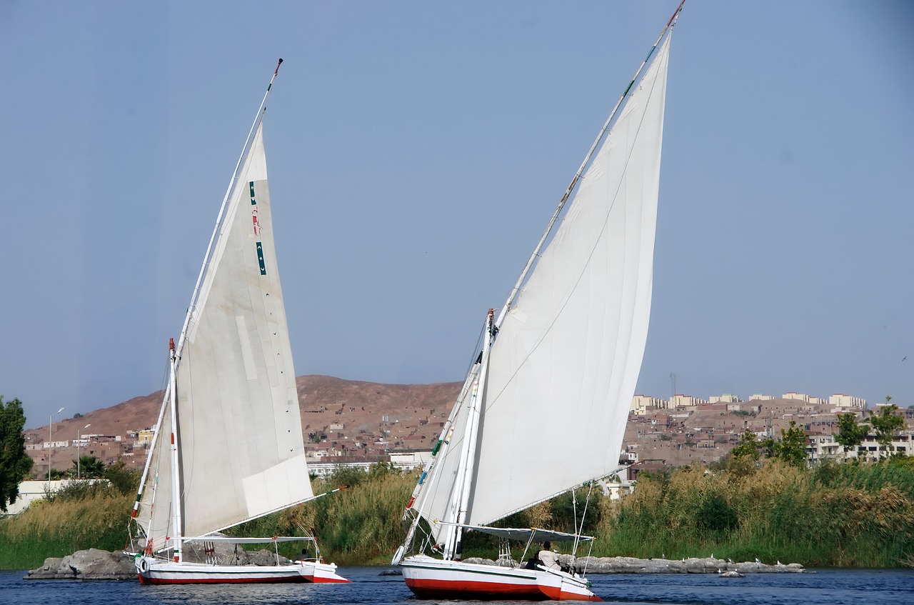 aswan  nile  feluccas free photo