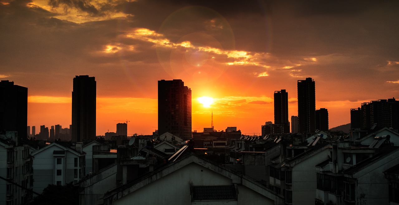 at dusk sunset orange free photo