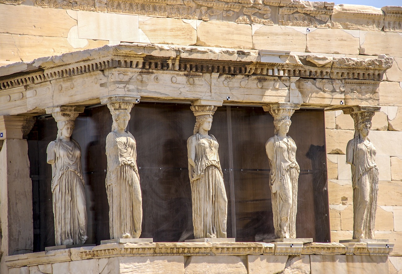 acropolis athens caryatids free photo