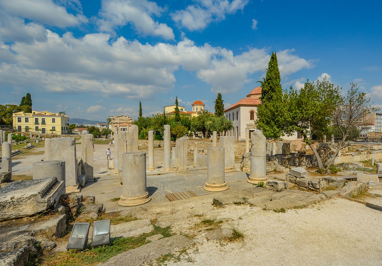 athens columns ruins free photo