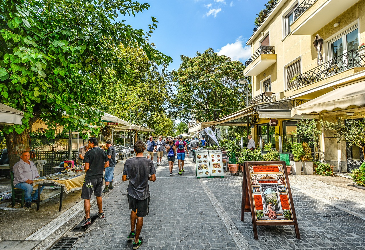 athens cafe street free photo