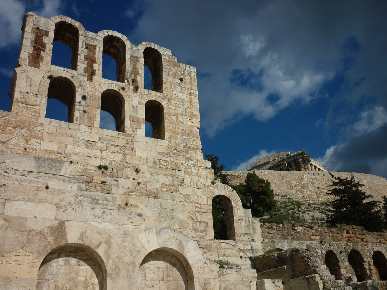 athens ruins dyonisos free photo