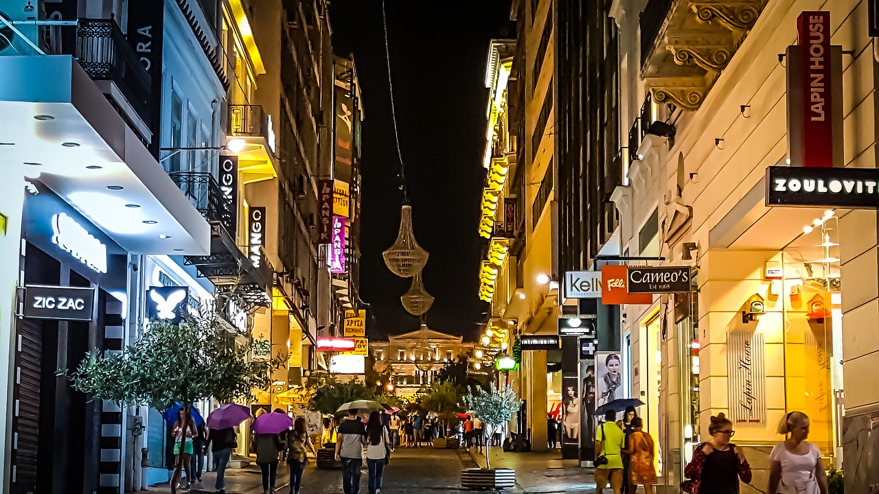 athens evening night free photo