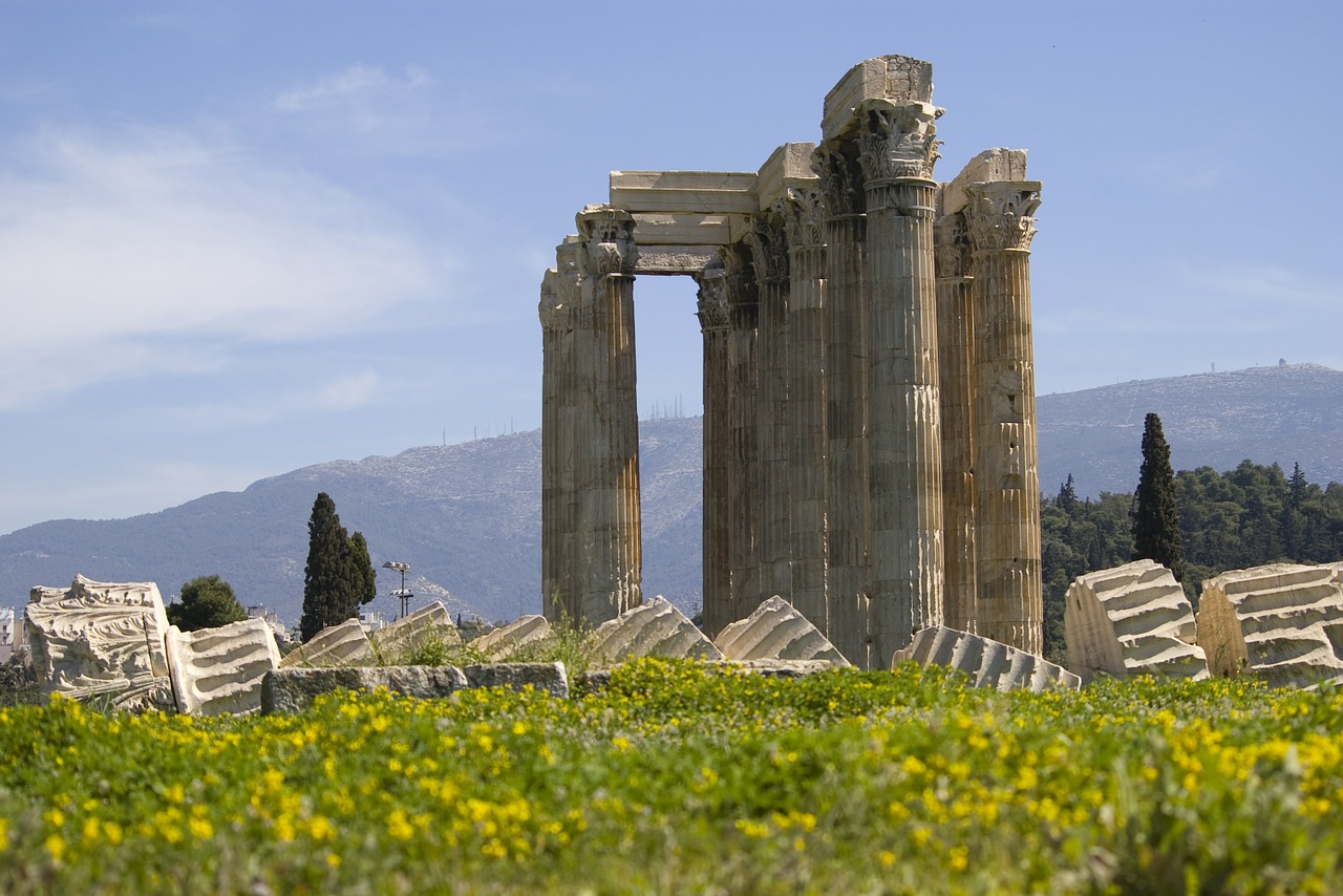 athens temple columns free photo