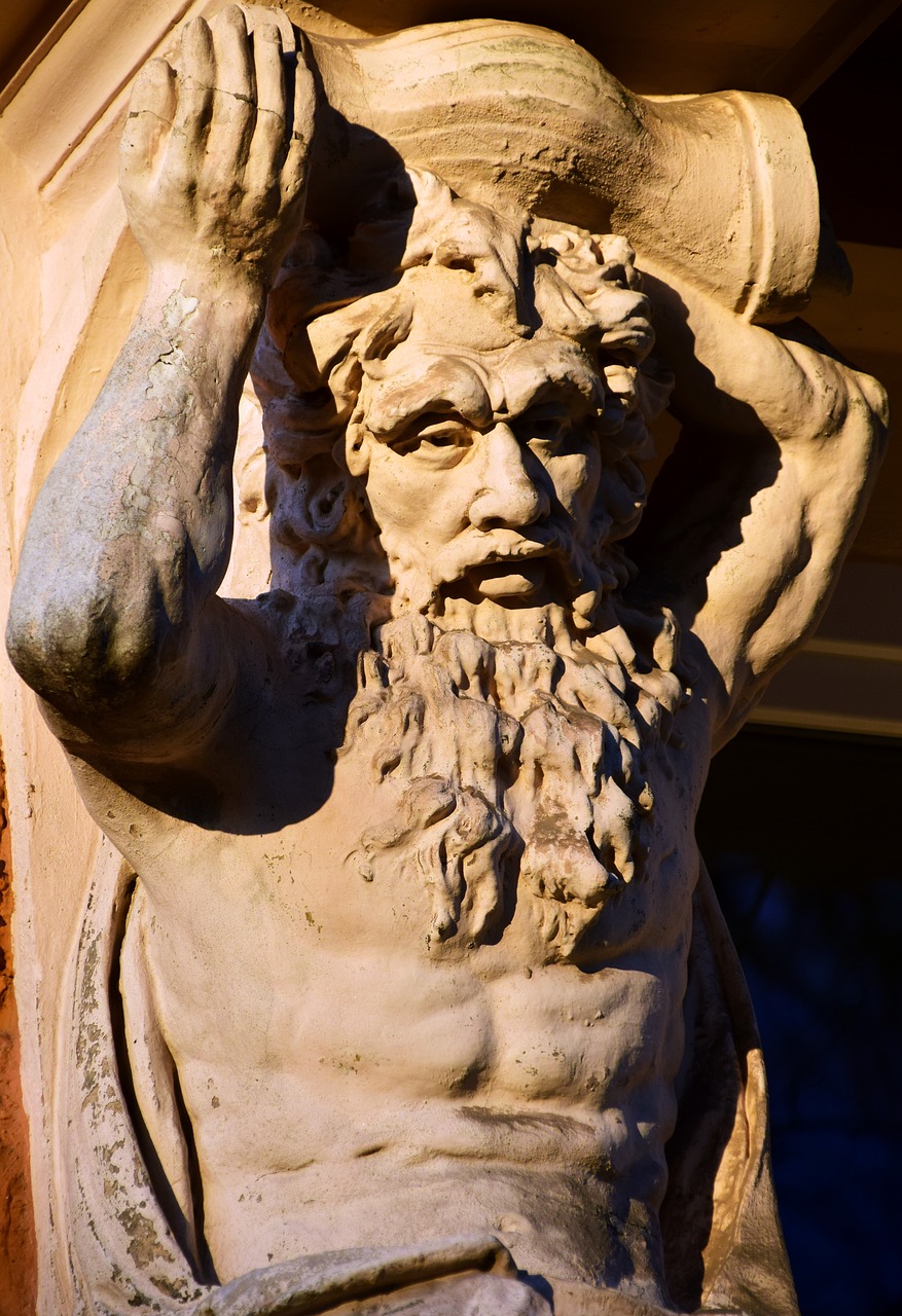 atlas statue door free photo