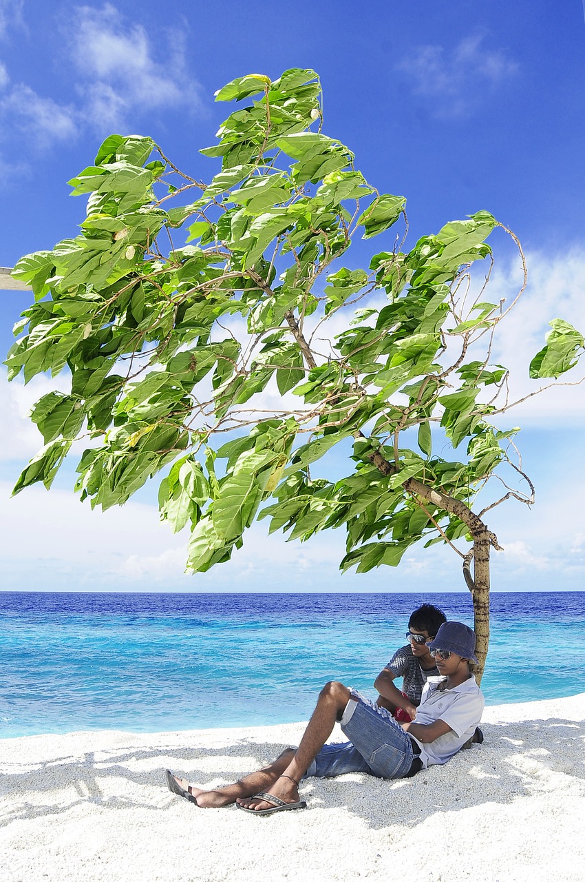 atoll beach couple free photo