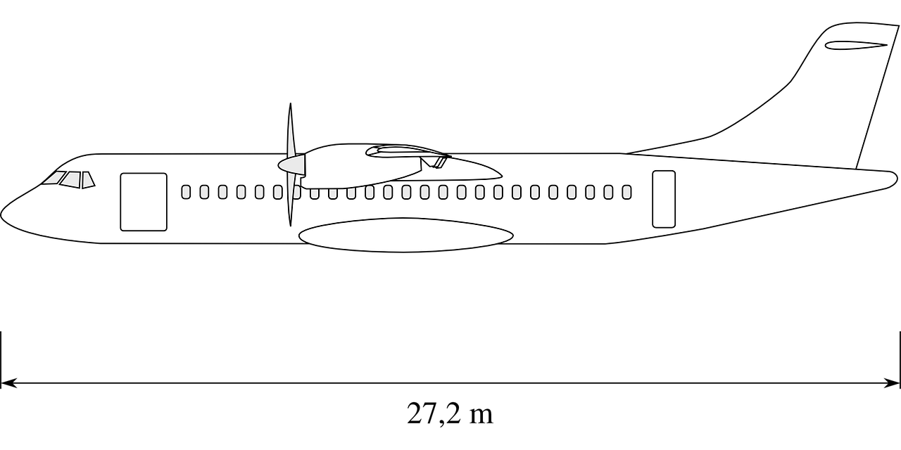 atr 72 aircraft sideview free photo