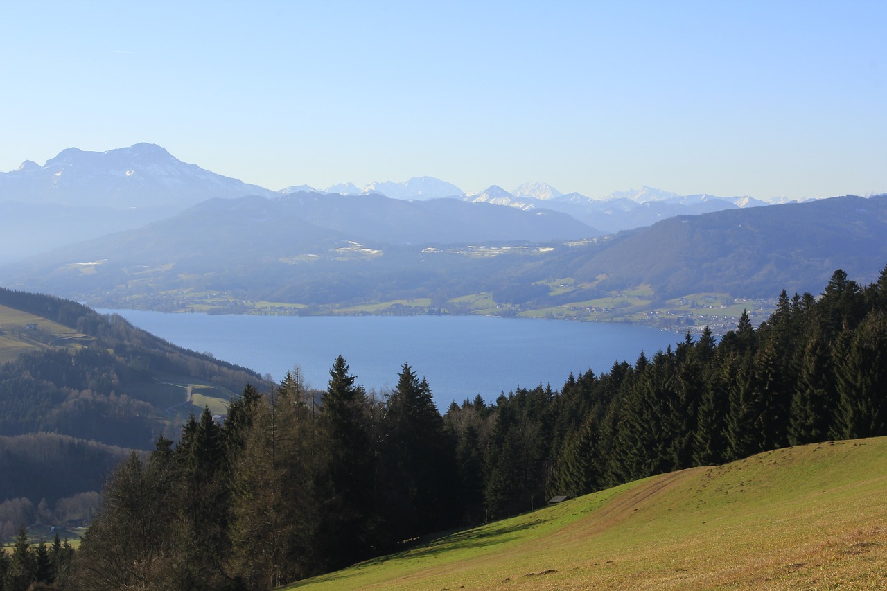 attersee salzkammergut spring landscape free photo