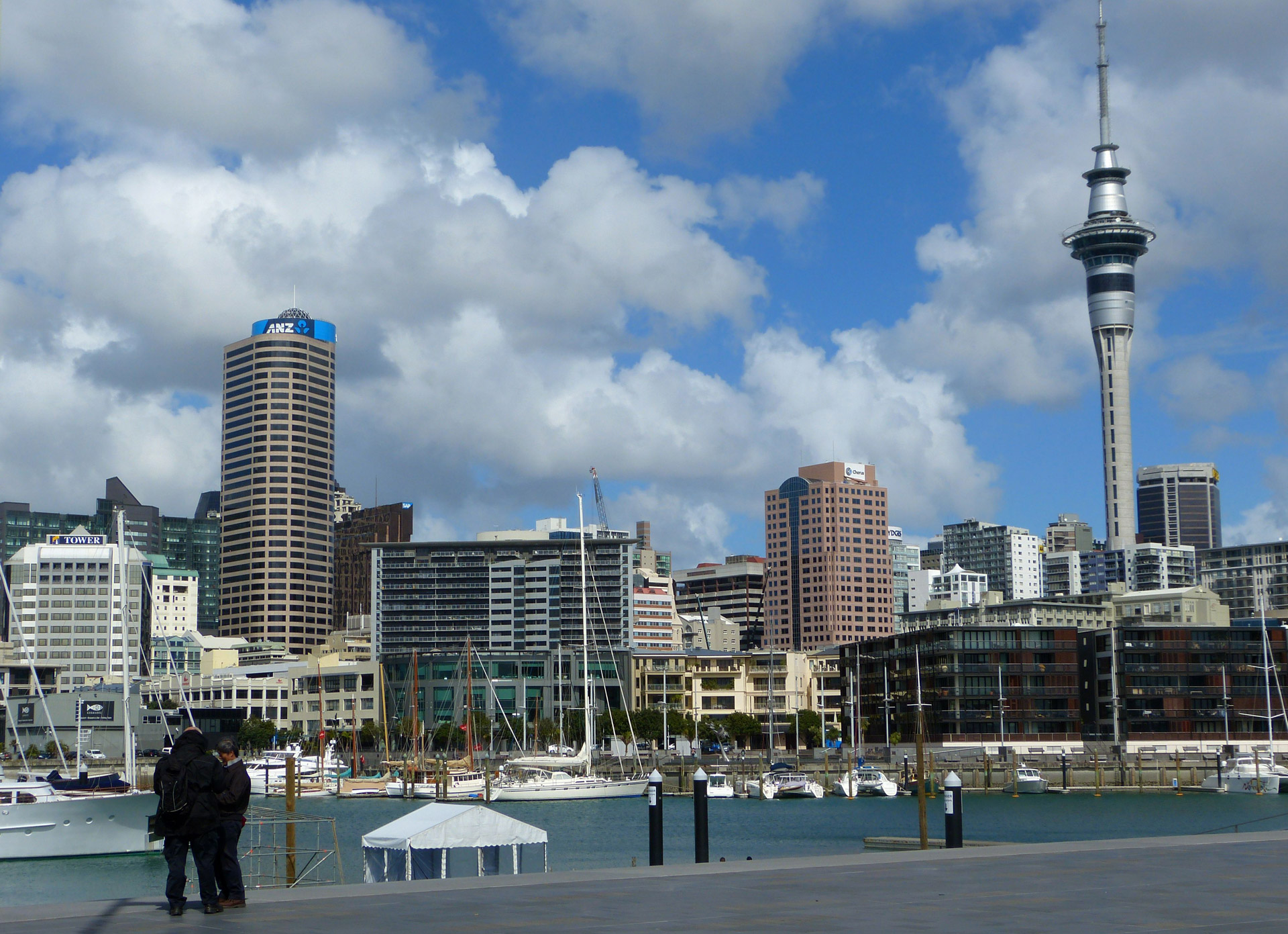 sky tower auckland boat free photo