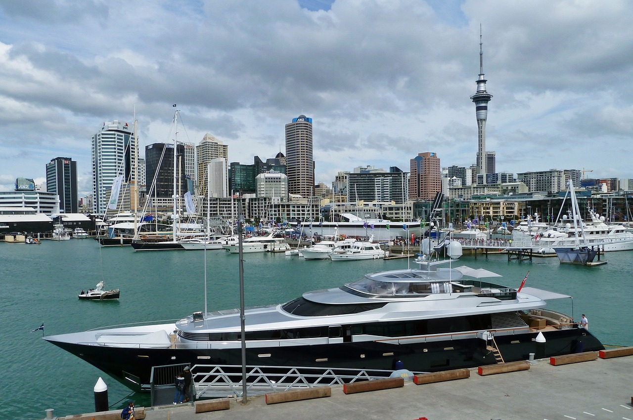 auckland boats city view free photo