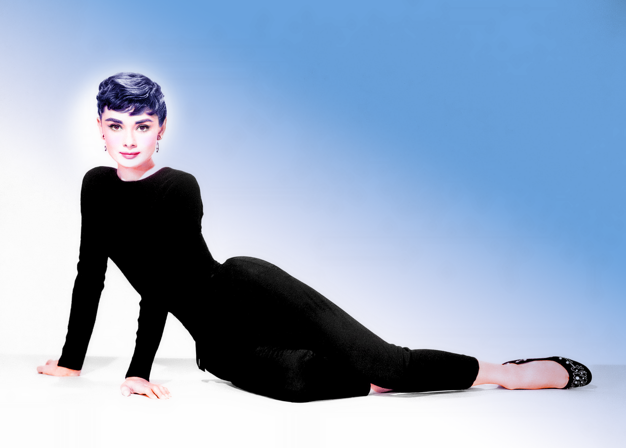 audrey hepburn retouch colorization free photo