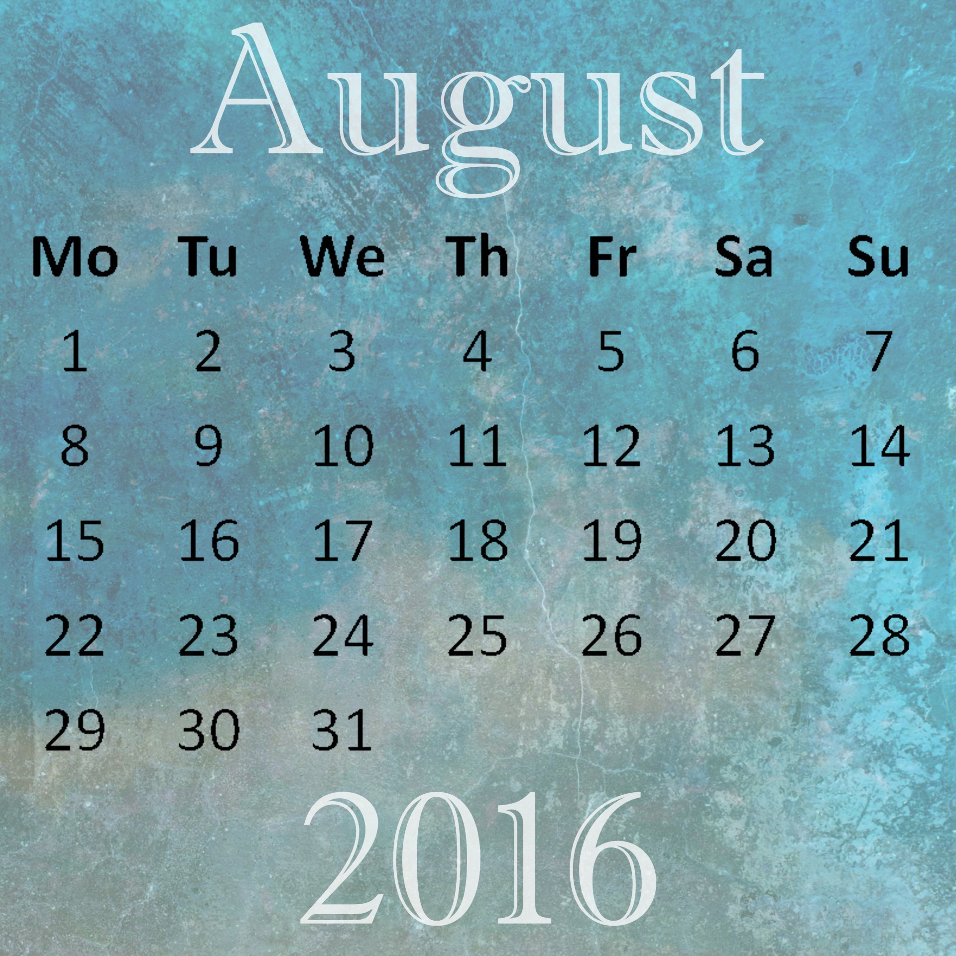 august 2016 calendar free photo
