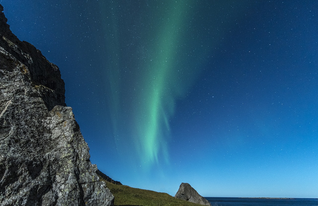 aurora borealis lofoten norway free photo