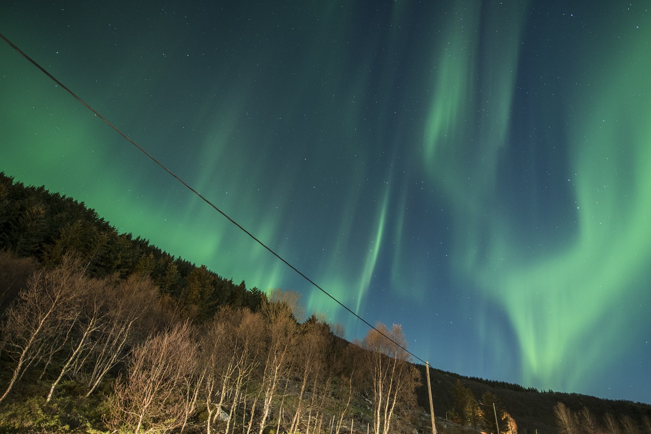 aurora borealis lofoten norway free photo