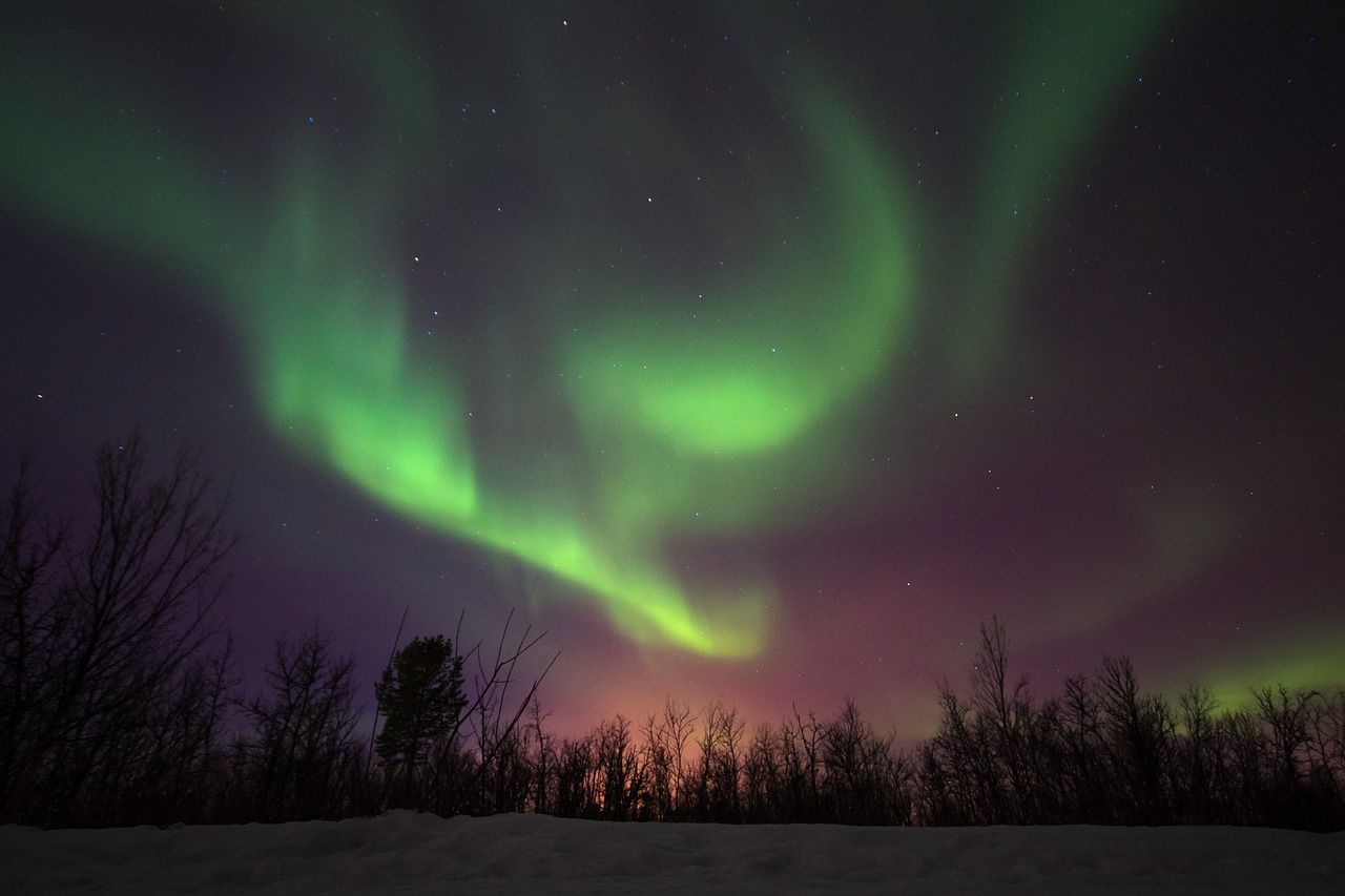 aurora borealis northern lights nature free photo