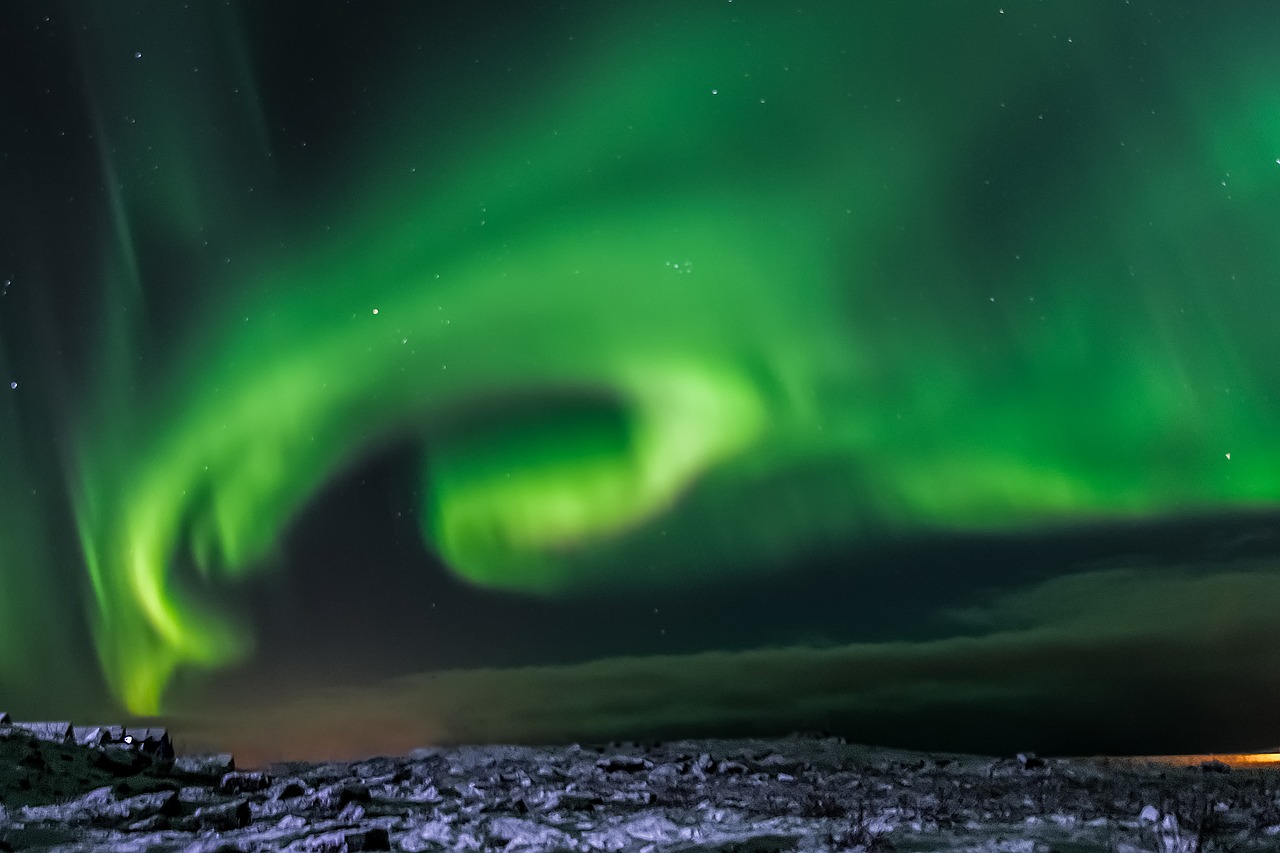 aurora borealis iceland northern free photo