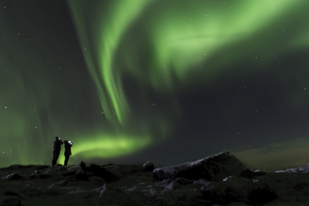 aurora borealis iceland northern free photo