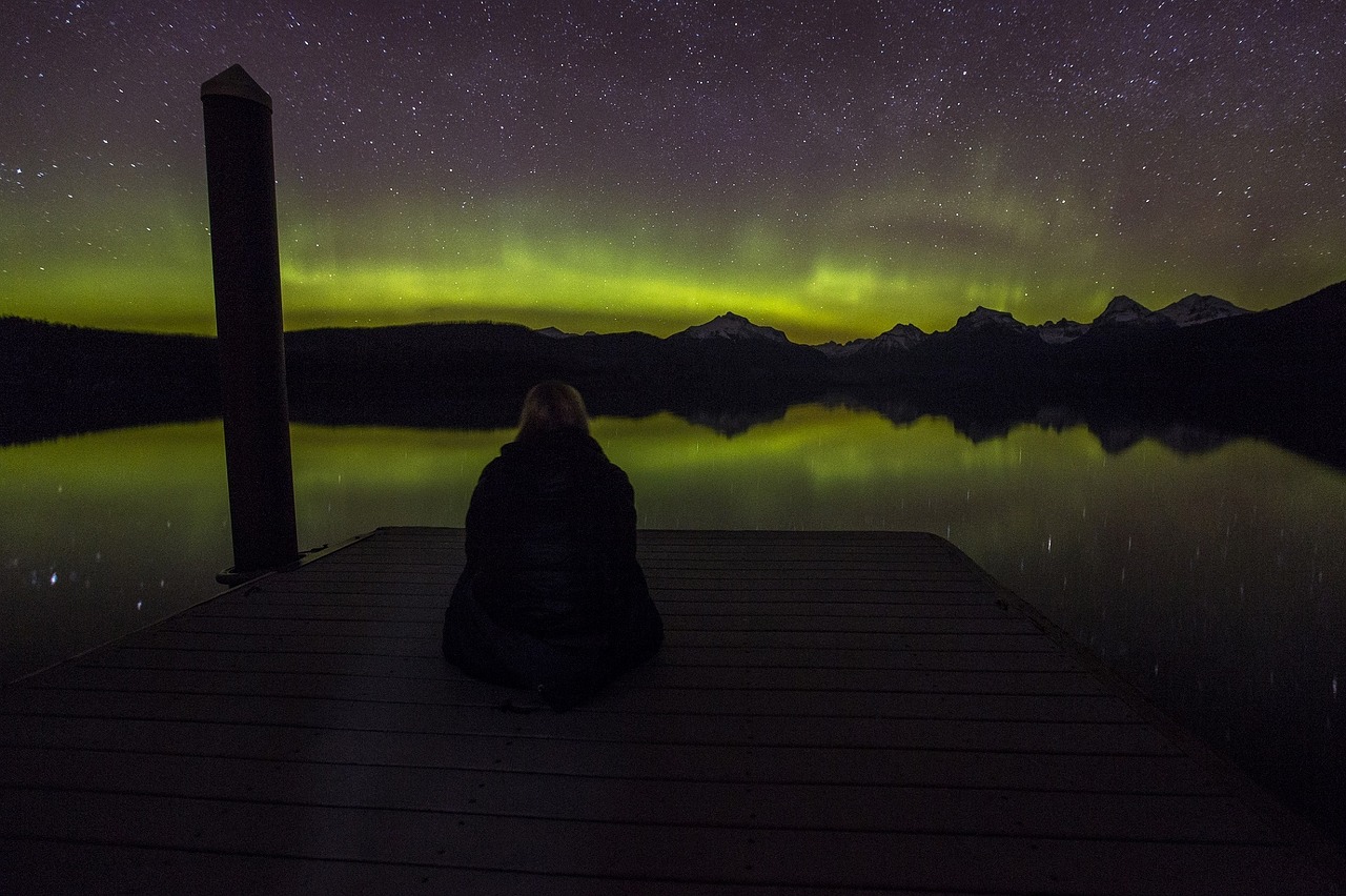 aurora borealis night northern lights free photo