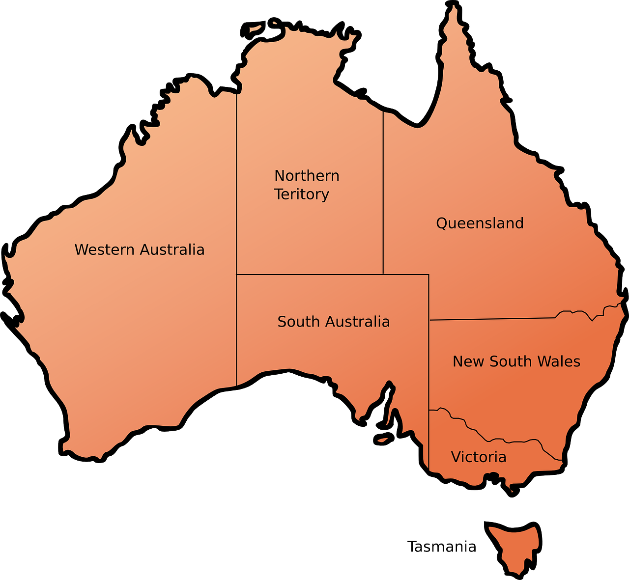australia map teritories free photo