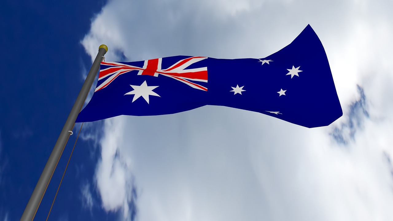 australia australian flag sky free photo
