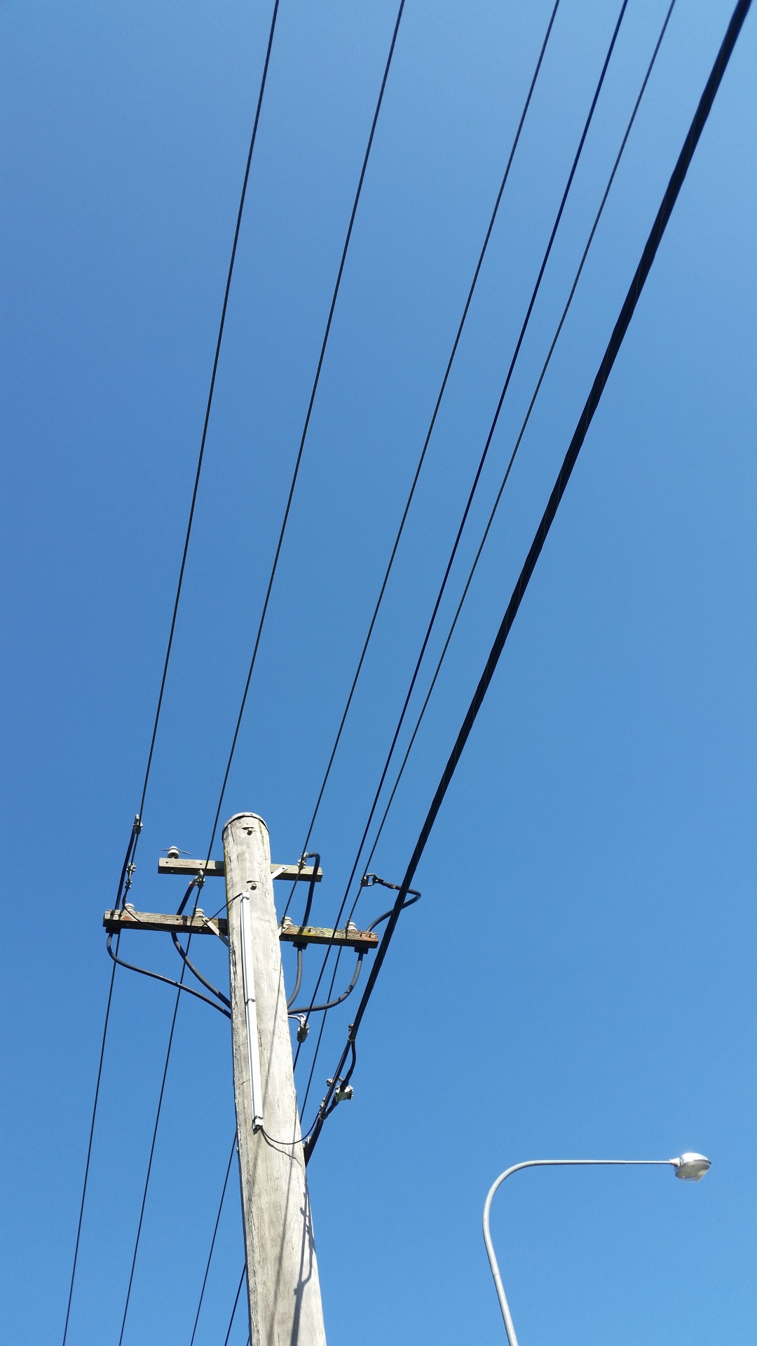 power line pole blue sky free photo