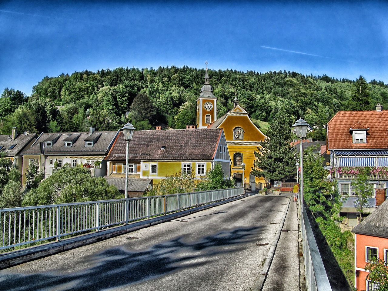 austria village bridge free photo