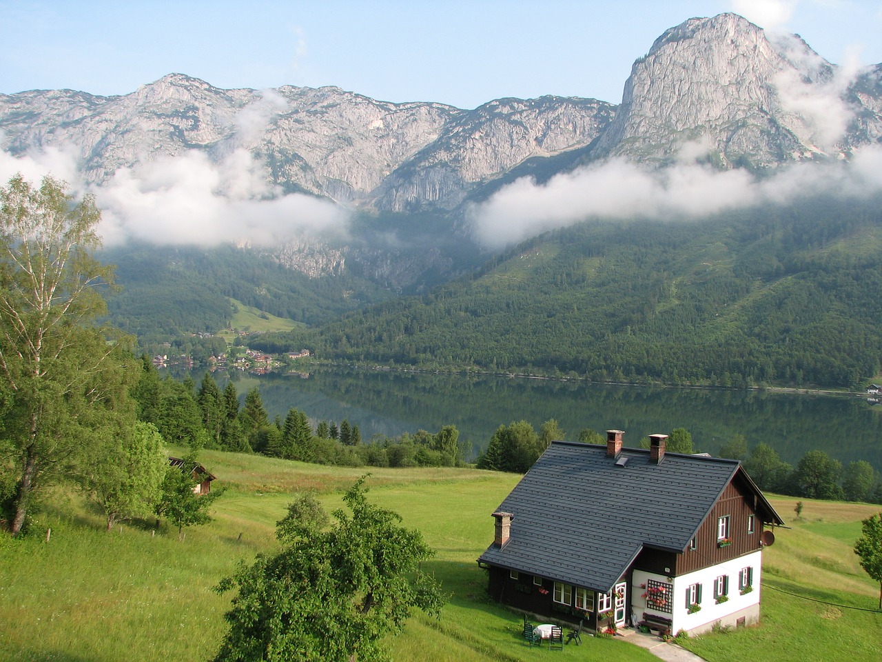 austria grundlsee mountains free photo