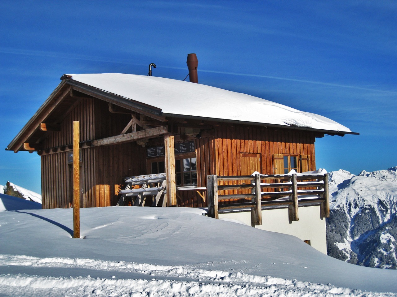 austrian ski chalet montafon ski area log cabin free photo