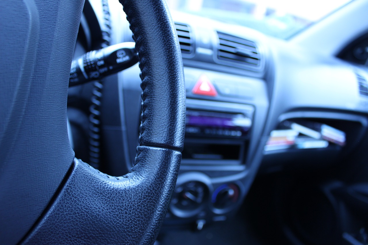 auto steering wheel interior free photo