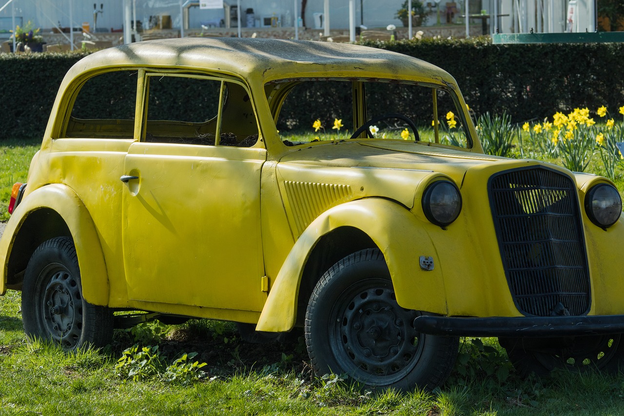 auto oldtimer osterglocken free photo