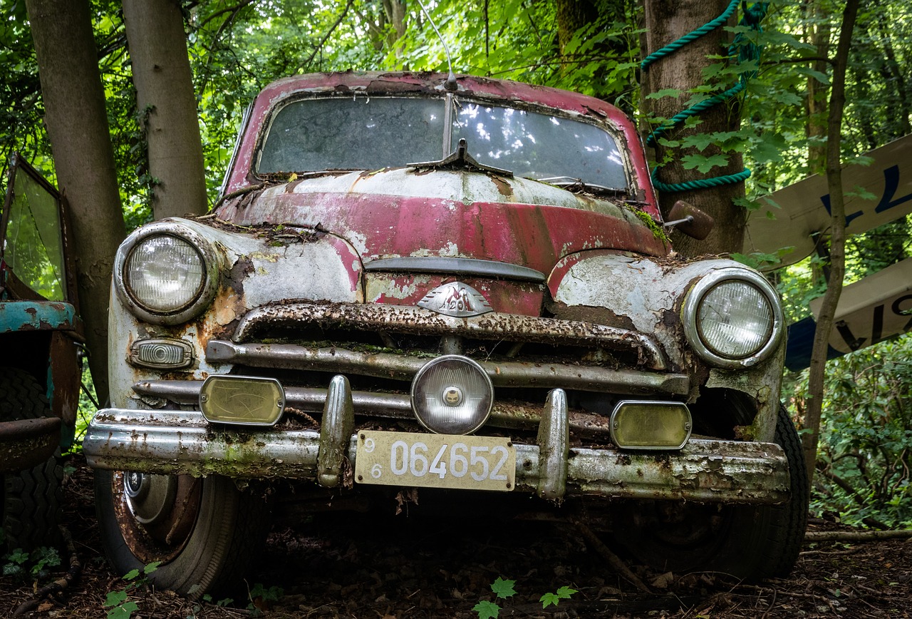 auto  car cemetery  historically free photo