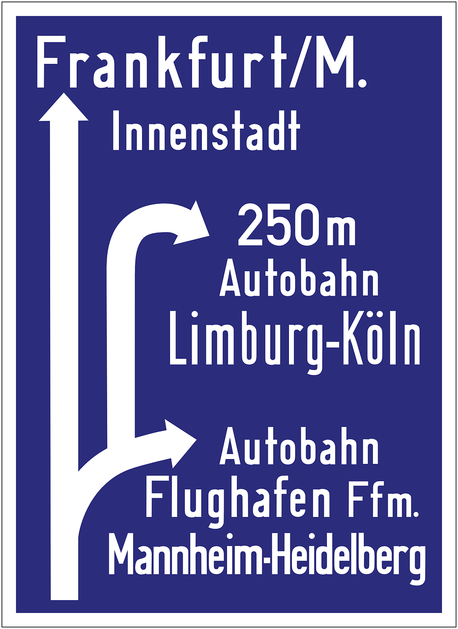 autobahn road sign directions free photo