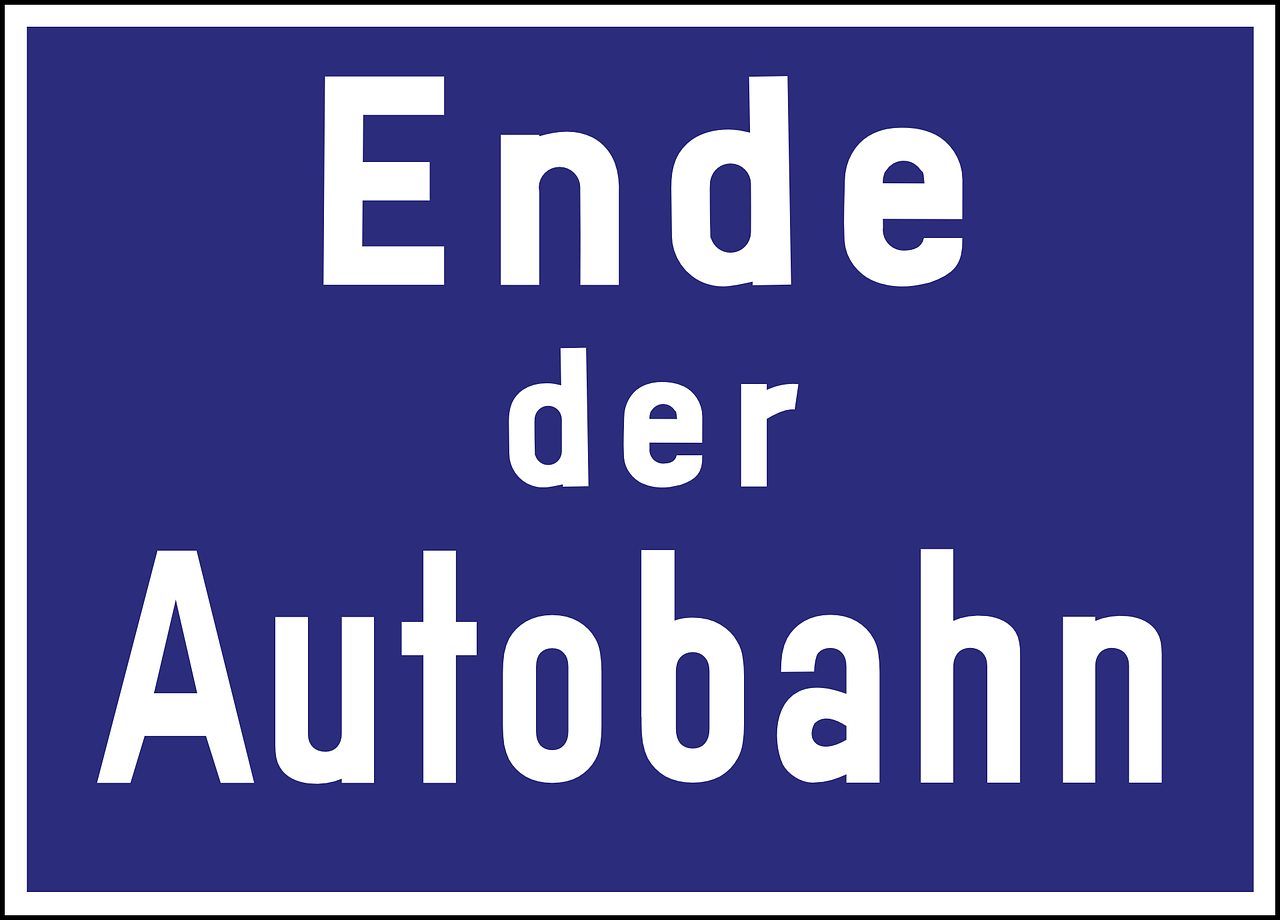 autobahn road sign end free photo