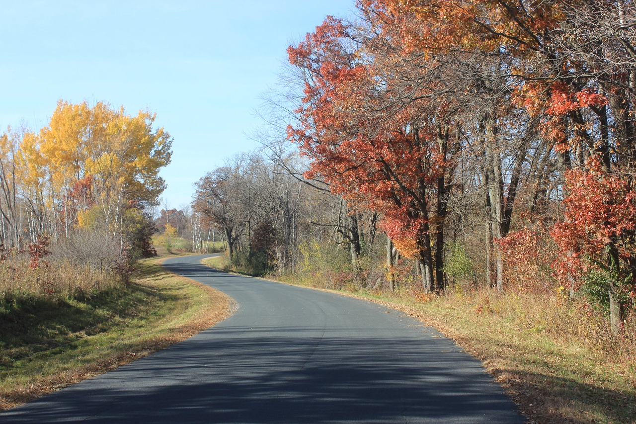 autumn country road country free photo