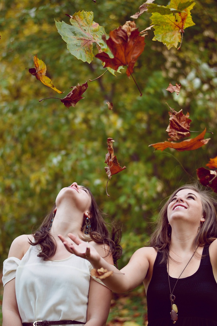 autumn leaves girls free photo