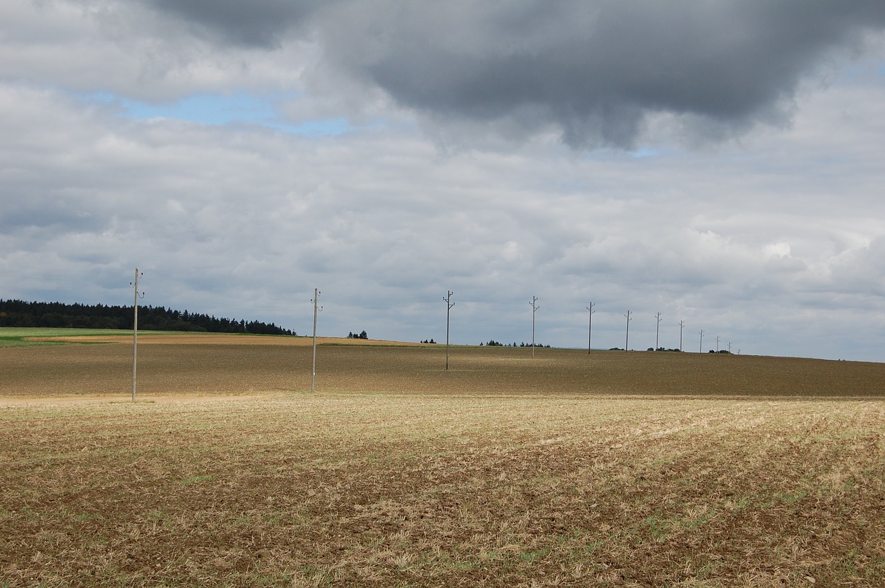 autumn field clouds free photo